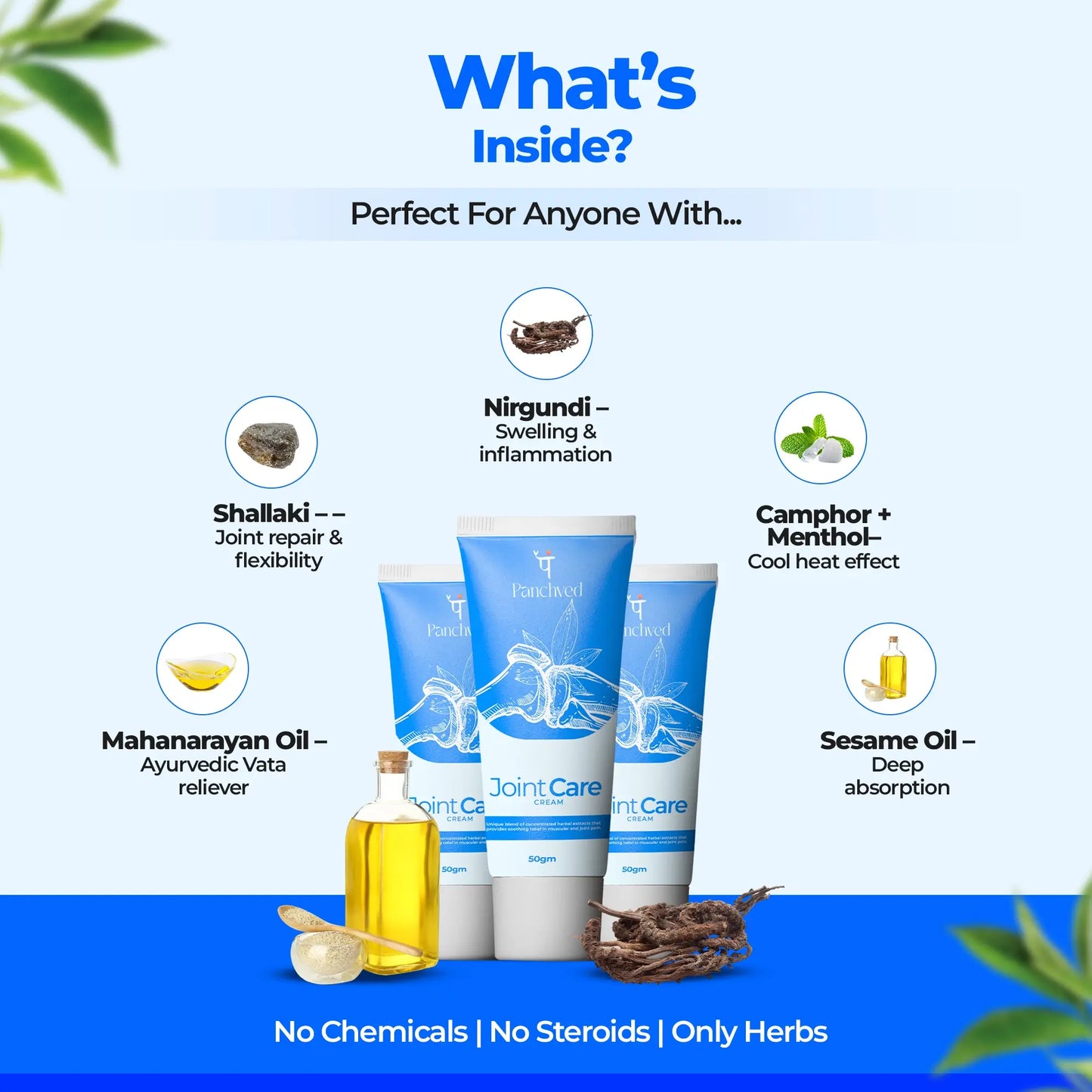 Panchved JointCare Cream | Ayurvedic Relief for Joint & Muscle Pain (50g)