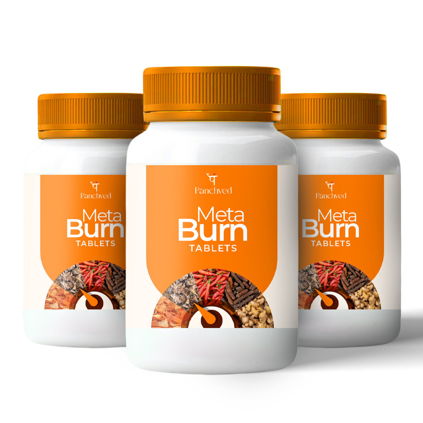 Panchved MetaBurn Tablets | Ayurvedic Fat Burner for Weight Loss & Energy (60 Tablets)
