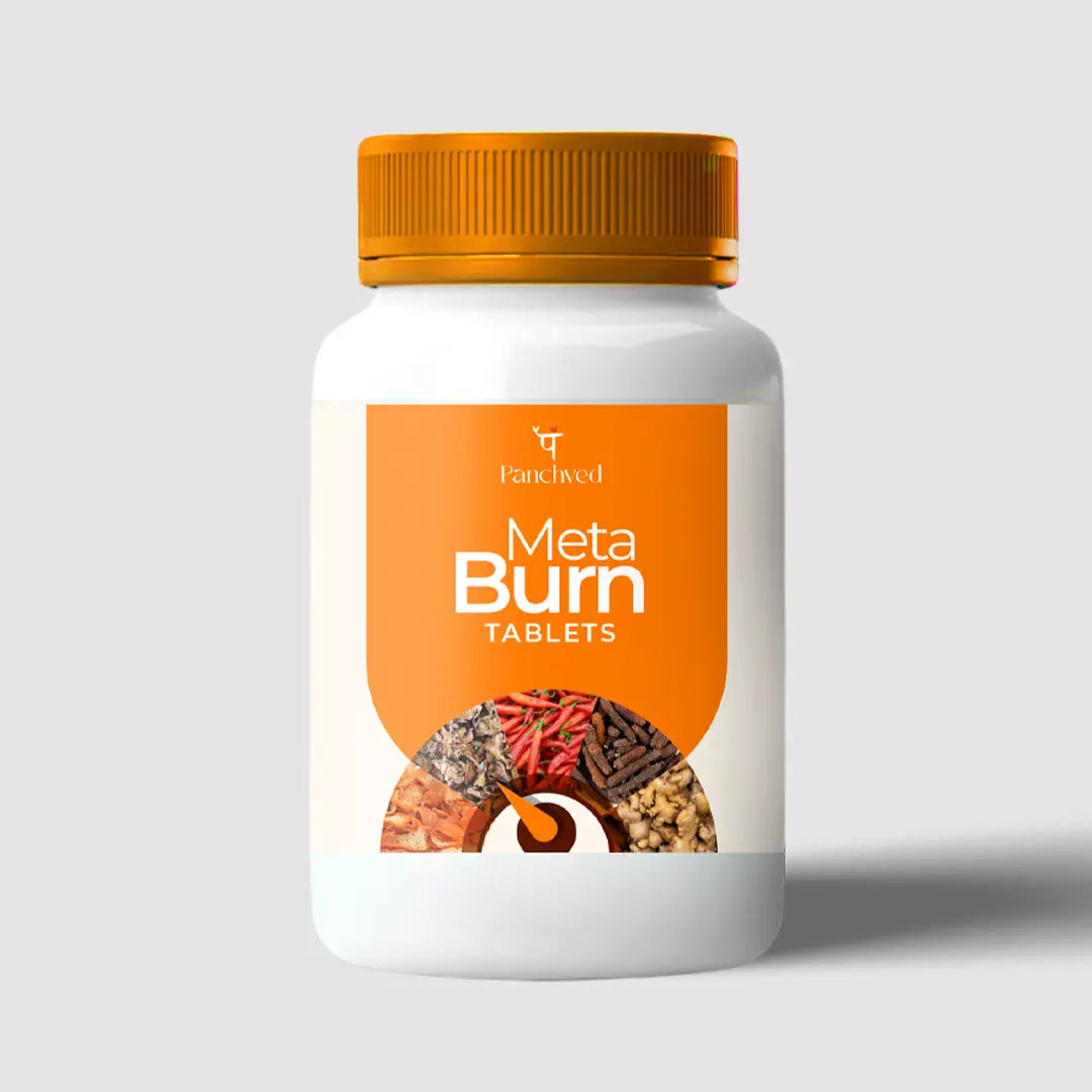 Panchved MetaBurn Tablets | Ayurvedic Fat Burner for Weight Loss & Energy (60 Tablets)